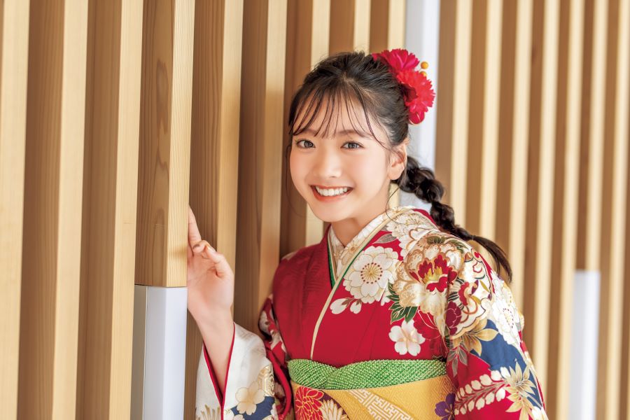 赤色振袖コーディネート