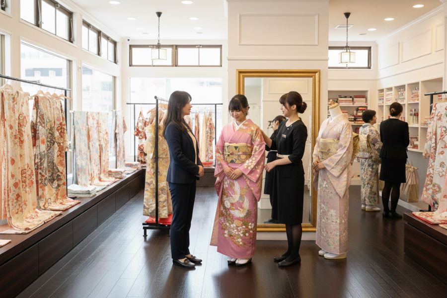 振袖選びの風景