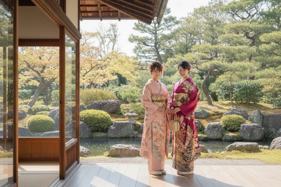 ピンク振袖コーデ