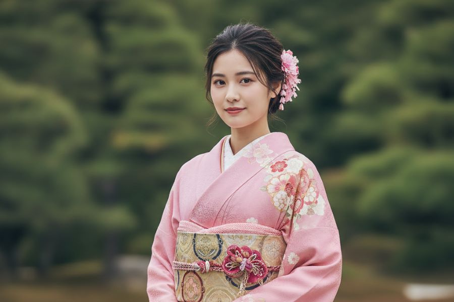 ピンク振袖コーデ